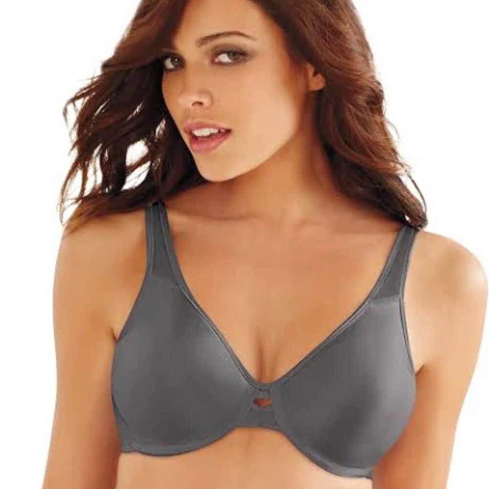 Lilyette Womens Plunge Keyhole Minimizer Comfy Bra style 0904  36DD, Black NEW